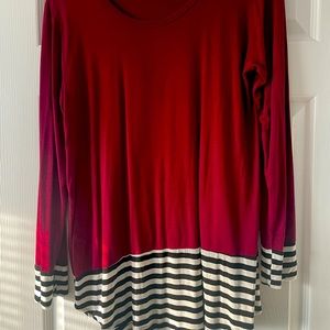 Red Tunic with Stripe Detail